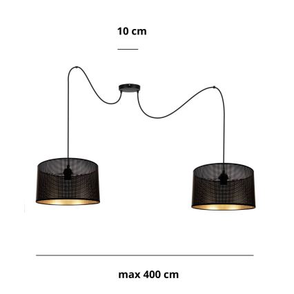 Csillár zsinóron ALDO 2xE27/60W/230V pók fekete