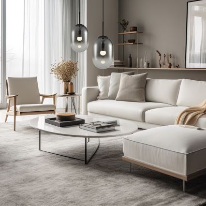 Csillár zsinóron ALIAS 1xE14/40W/230V átm. 24 cm fekete/szürke