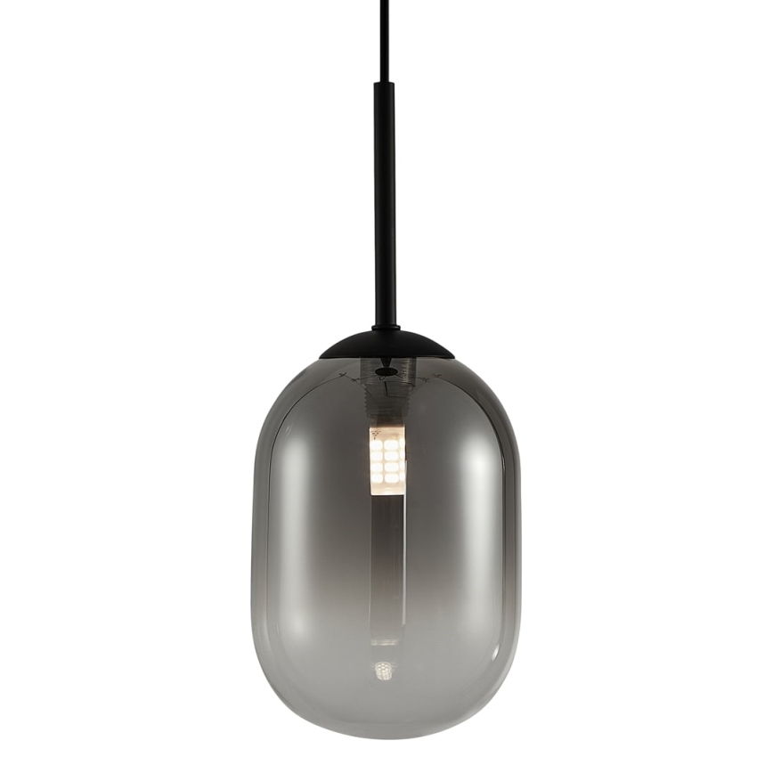Csillár zsinóron ALIAS 1xG9/8W/230V átm. 12 cm fekete/szürke