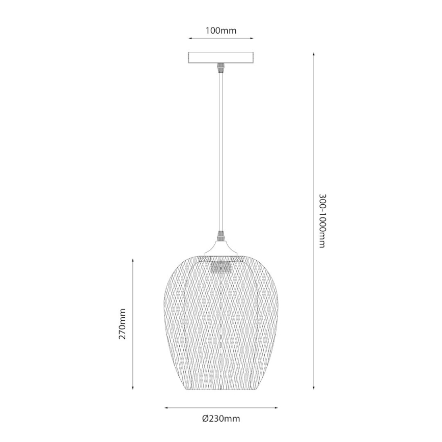 Csillár zsinóron ALMA 1xE27/60W/230V átm. 23 cm bambusz