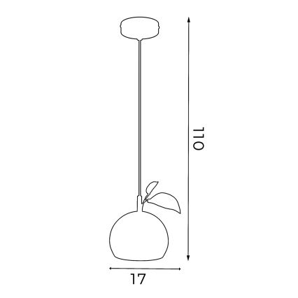 Csillár zsinóron APPLE 1xE27/15W/230V zöld