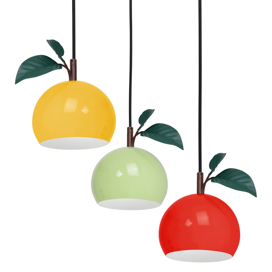 Csillár zsinóron APPLE 3xE27/15W/230V színes