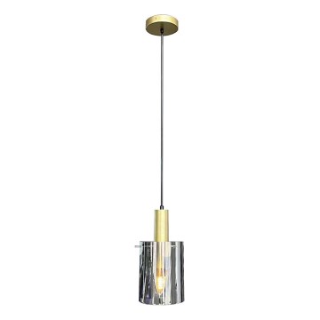 Csillár zsinóron ARCADIA 1xE27/60W/230V átm. 13 cm arany/füstös