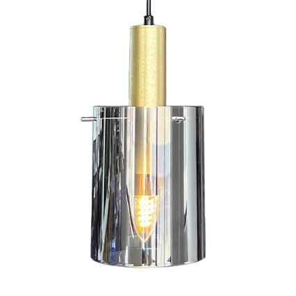 Csillár zsinóron ARCADIA 1xE27/60W/230V átm. 13 cm arany/füstös