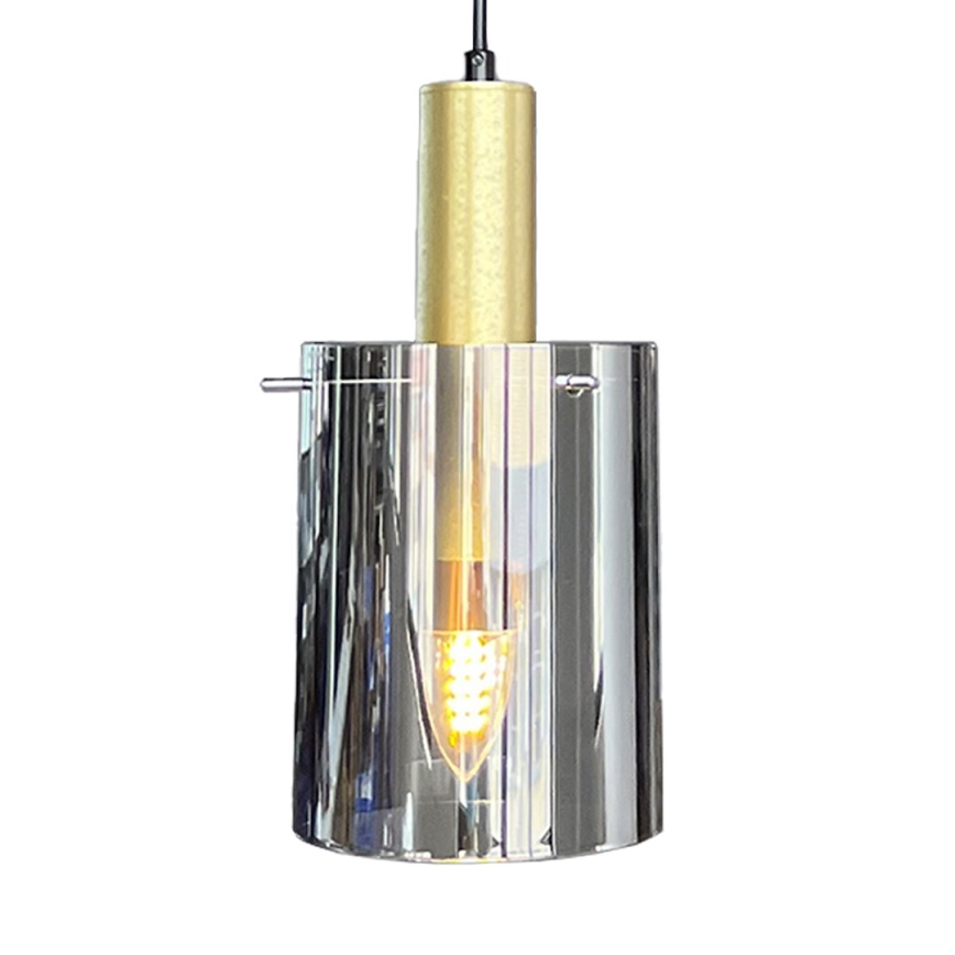 Csillár zsinóron ARCADIA 1xE27/60W/230V átm. 13 cm arany/füstös