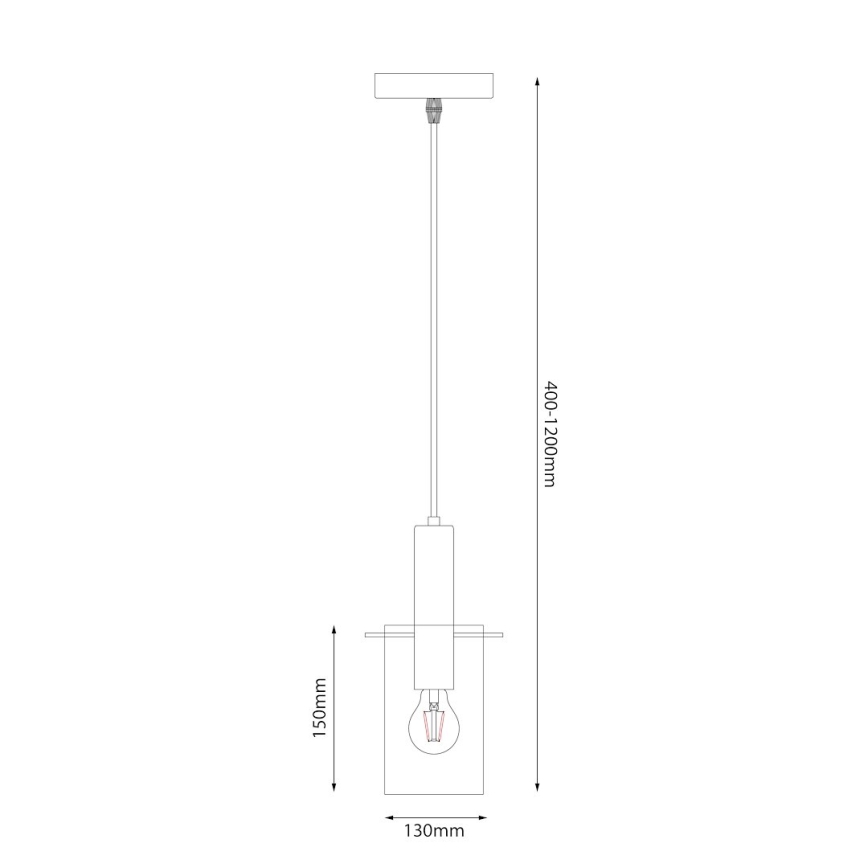 Csillár zsinóron ARCADIA 1xE27/60W/230V átm. 13 cm arany/füstös