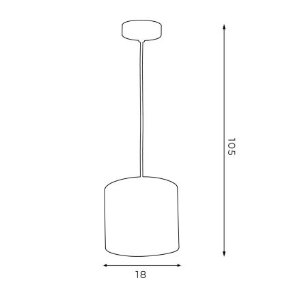 Csillár zsinóron ARDEN 1xE27/60W/230V á. 18 cm fekete/fehér