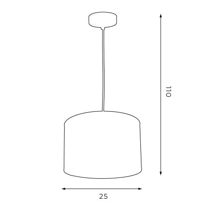 Csillár zsinóron ARDEN 1xE27/60W/230V á. 25 cm fehér