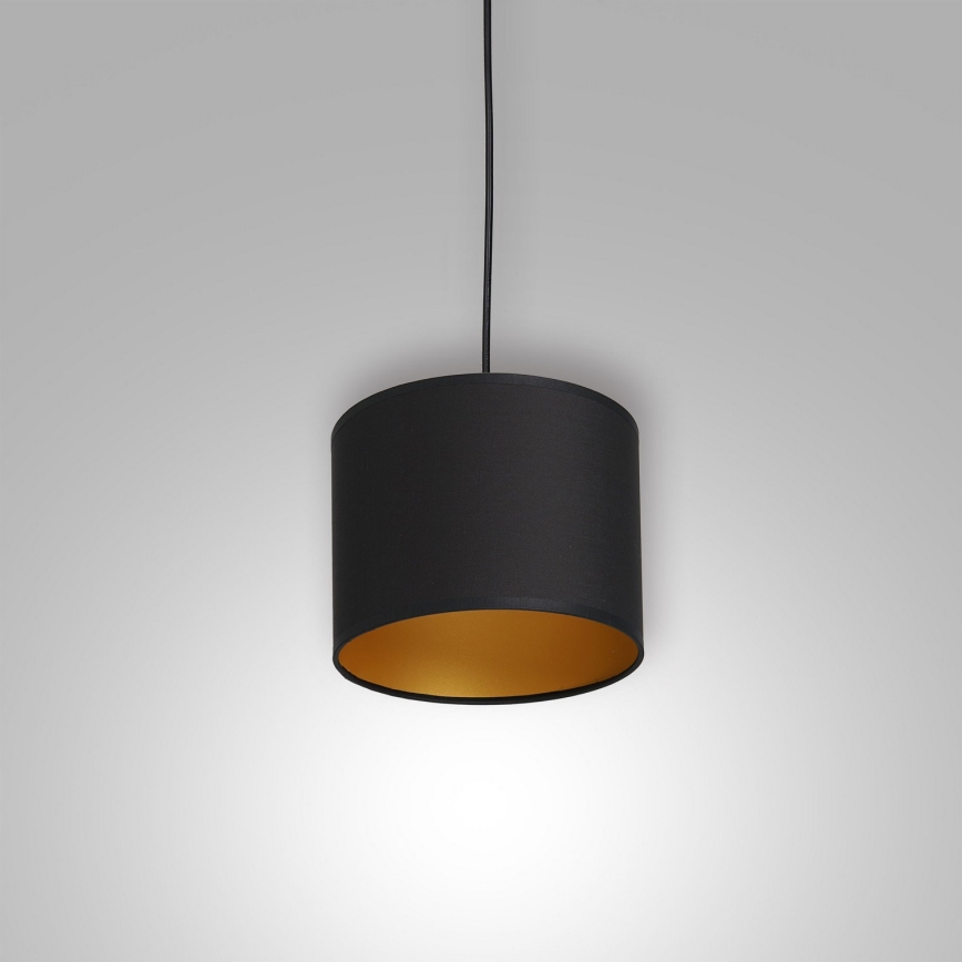 Csillár zsinóron ARDEN 1xE27/60W/230V átmérő 18 cm fekete/arany