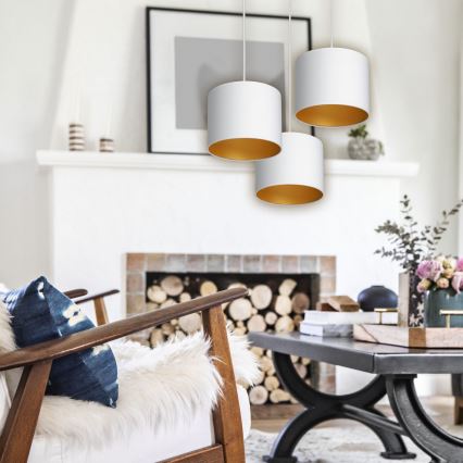 Csillár zsinóron ARDEN 3xE27/60W/230V fehér/arany