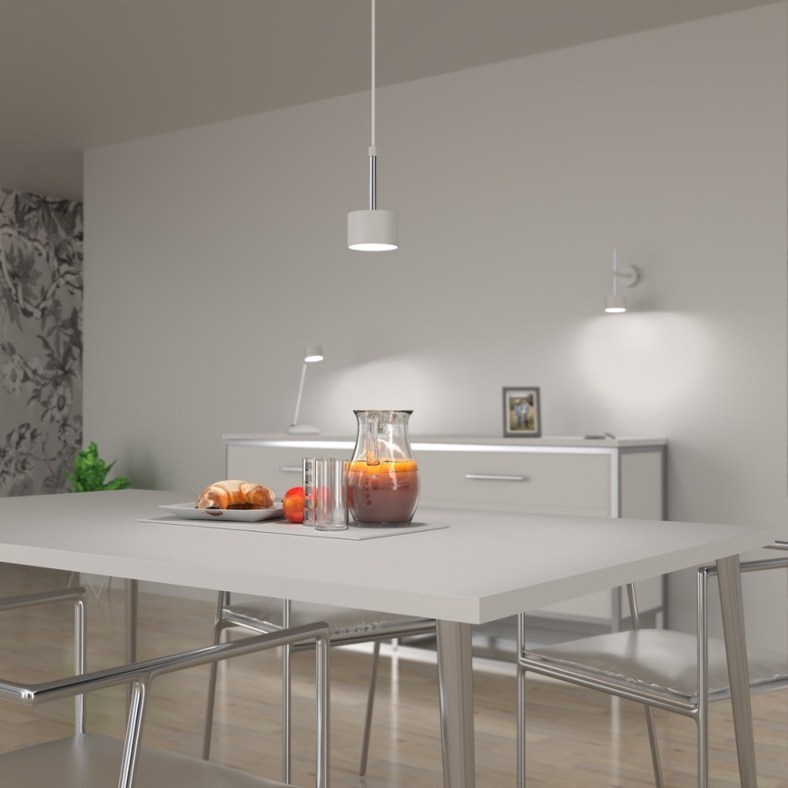 Csillár zsinóron ARENA 1xGX53/11W/230V fehér/fényezett króm