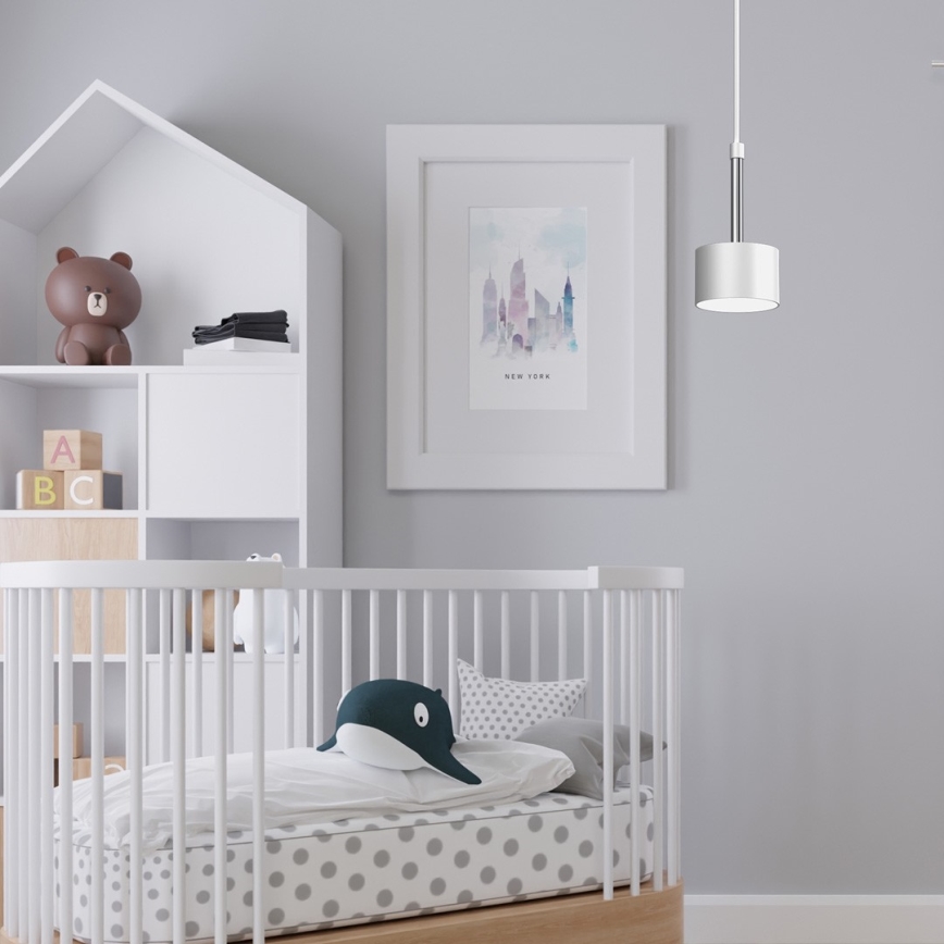 Csillár zsinóron ARENA 1xGX53/11W/230V fehér/fényezett króm