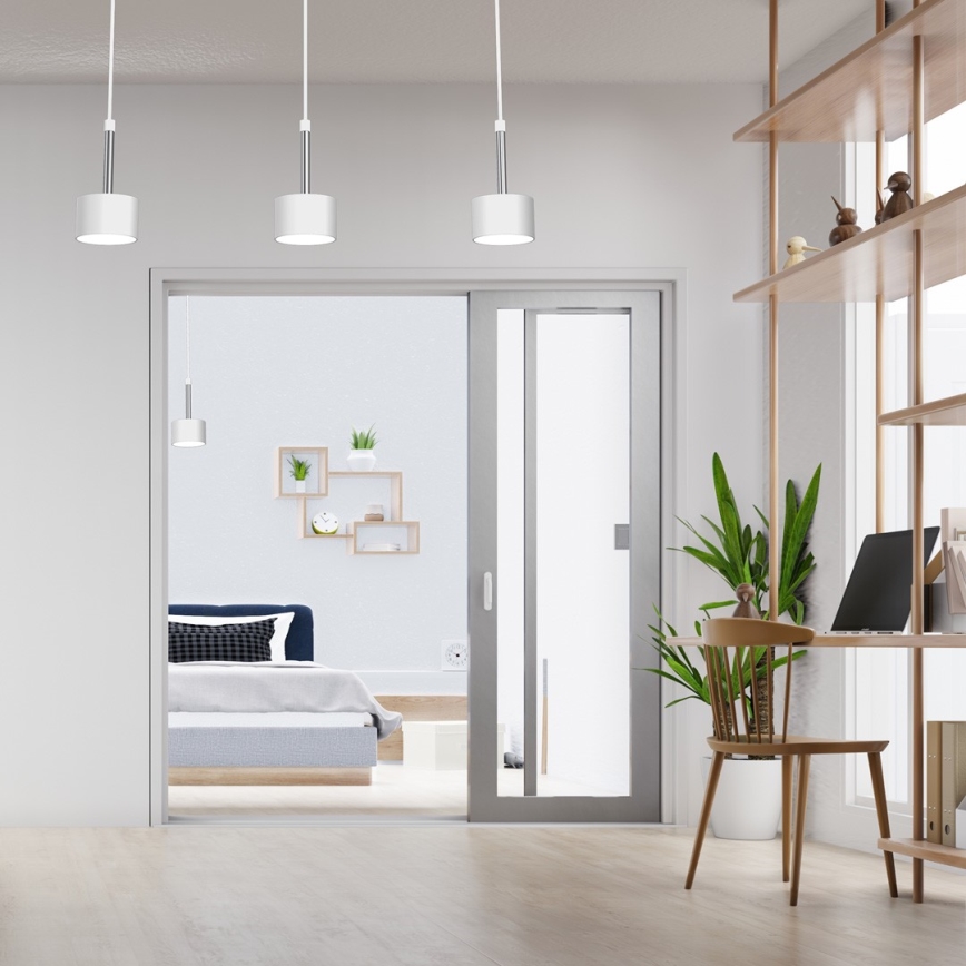 Csillár zsinóron ARENA 3xGX53/11W/230V fehér/fényezett króm