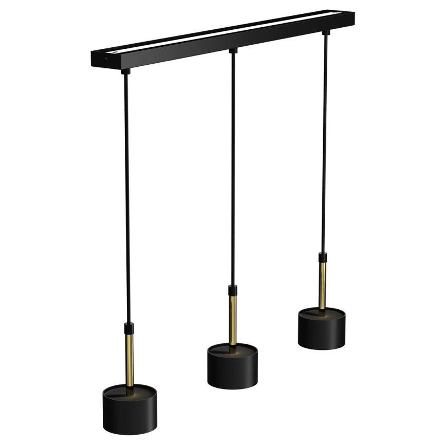 Csillár zsinóron ARENA 3xGX53/11W/230V fekete/arany