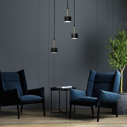 Csillár zsinóron ARENA 3xGX53/11W/230V fekete/arany