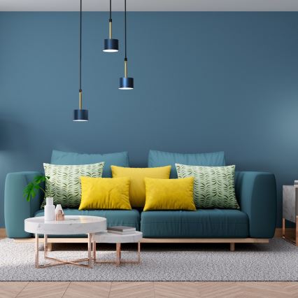 Csillár zsinóron ARENA 3xGX53/11W/230V kék/arany