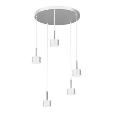 Csillár zsinóron ARENA 5xGX53/11W/230V fehér/fényezett króm