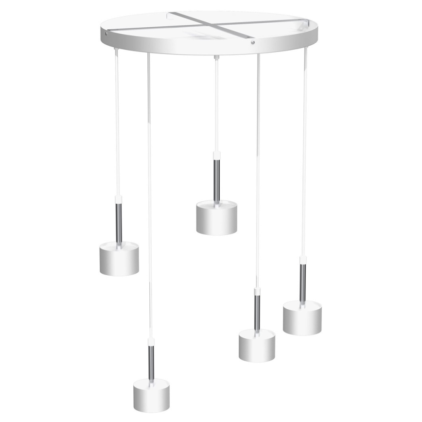 Csillár zsinóron ARENA 5xGX53/11W/230V fehér/fényezett króm