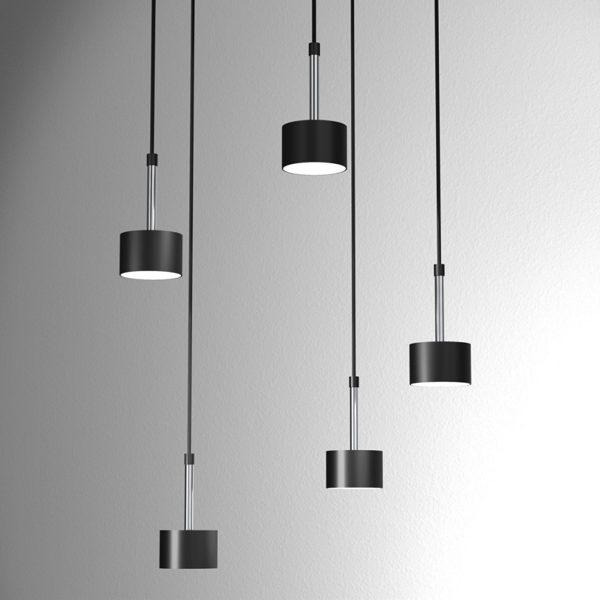 Csillár zsinóron ARENA 5xGX53/11W/230V fekete/fényezett króm