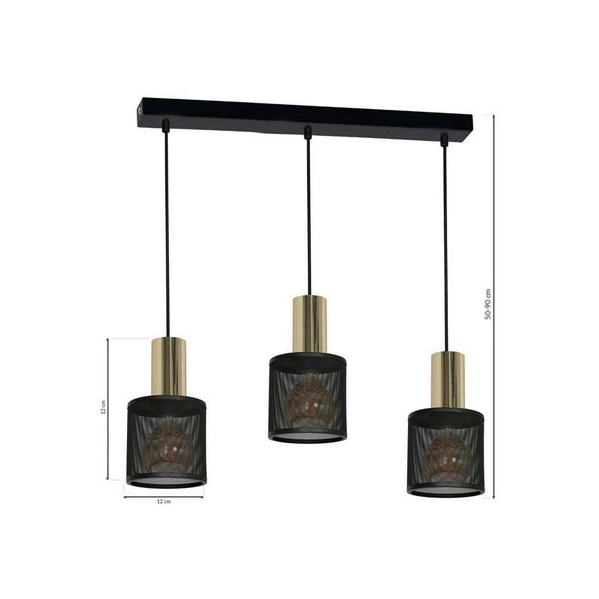 Csillár zsinóron ARES 3xE27/60W/230V