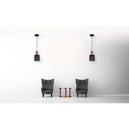 Csillár zsinóron ARES BLACK 1xE27/60W/230V