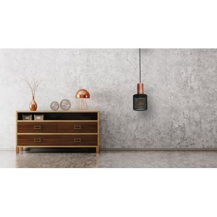 Csillár zsinóron ARES BLACK 1xE27/60W/230V