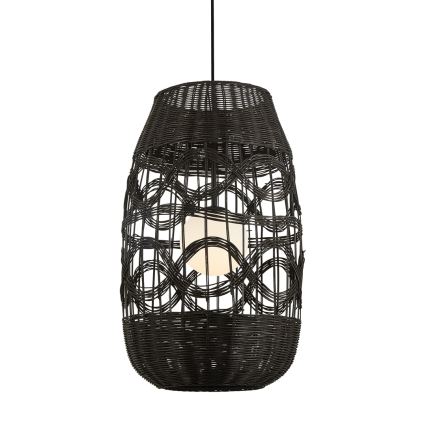 Csillár zsinóron ARONA 1xG9/9W/230V átm. 40 cm rattan/fekete
