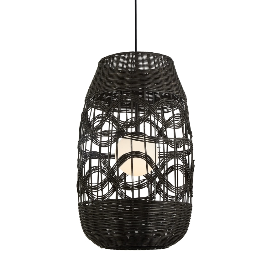 Csillár zsinóron ARONA 1xG9/9W/230V átm. 40 cm rattan/fekete