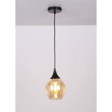 Csillár zsinóron ASPA 1xE27/40W/230V fekete