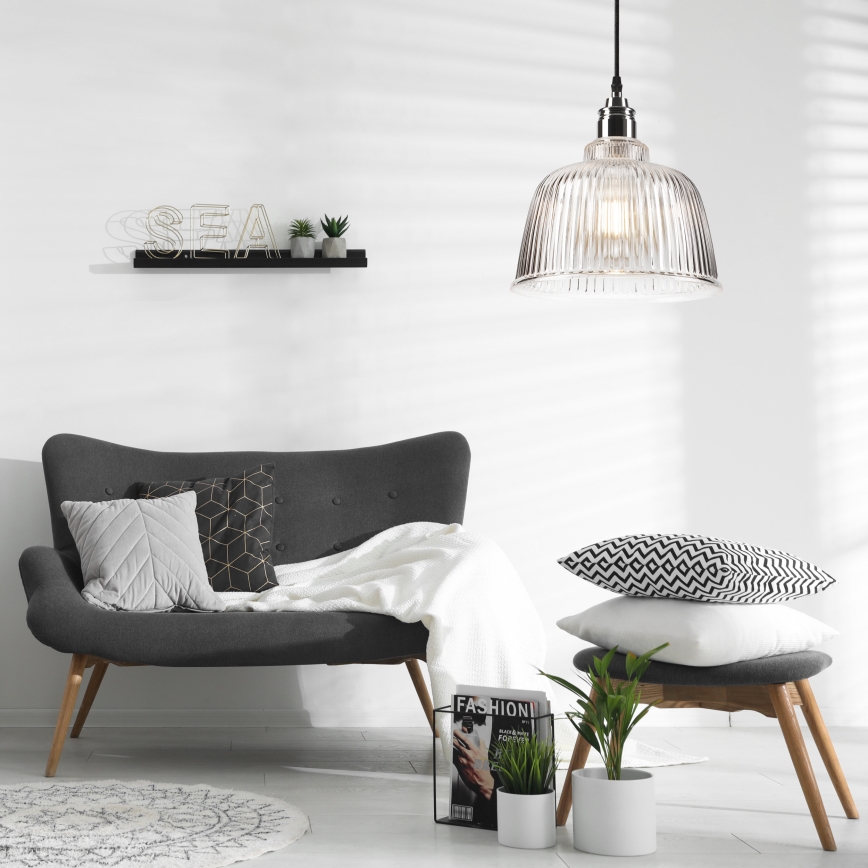 Csillár zsinóron ASTA 1xE27/60W/230V fényes króm