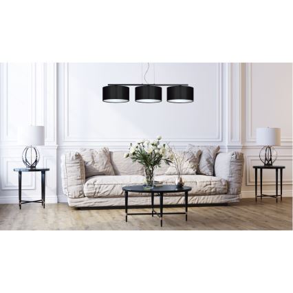 Csillár zsinóron ASTRA 3xE27/60W/230V fekete