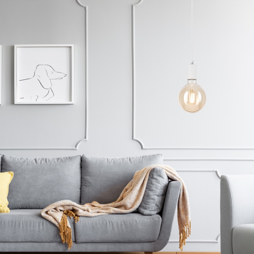 Csillár zsinóron ASTRID 1xE27/60W/230V fehér