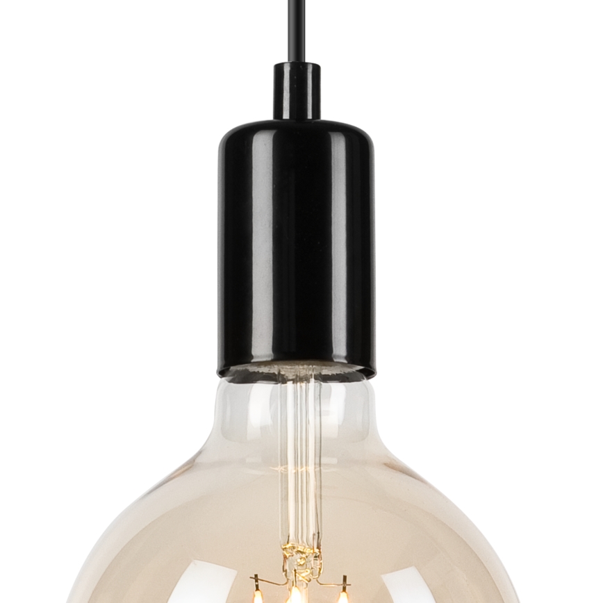 Csillár zsinóron ASTRID 1xE27/60W/230V fényes fekete