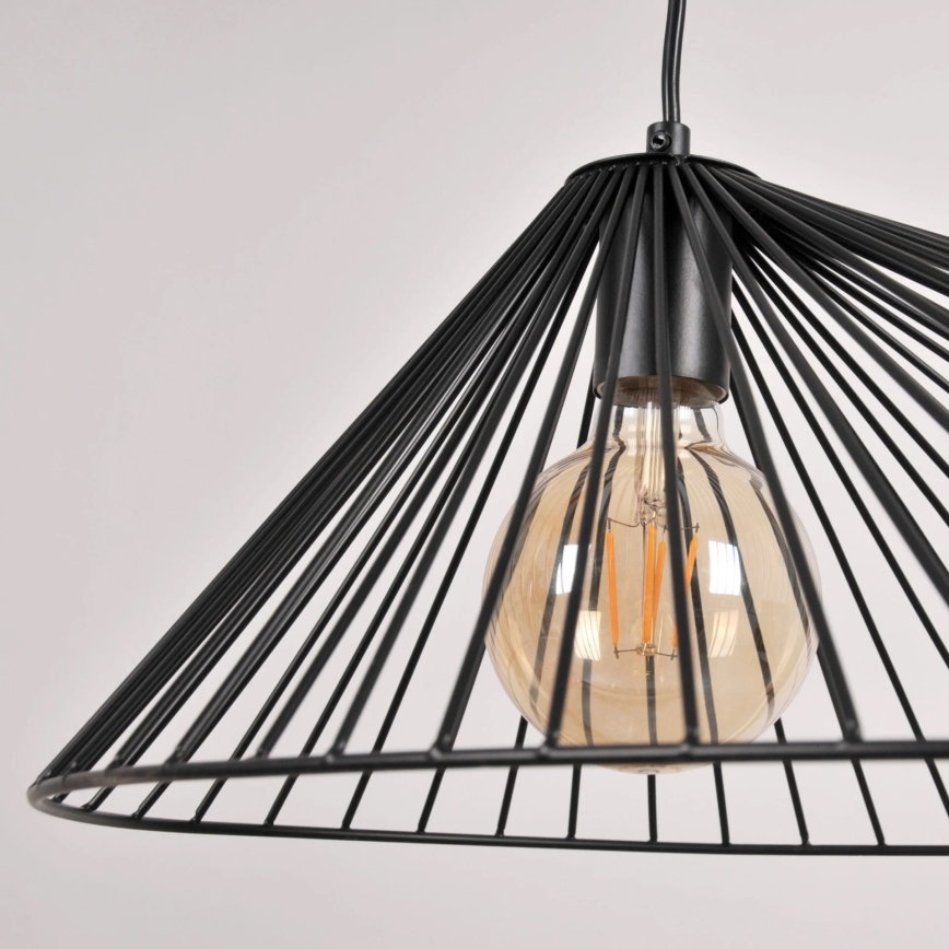 Csillár zsinóron AURORA 1xE27/20W/230V átm. 60 cm fekete