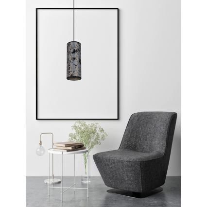 Csillár zsinóron AVALO 1xE27/60W/230V szürke/fekete