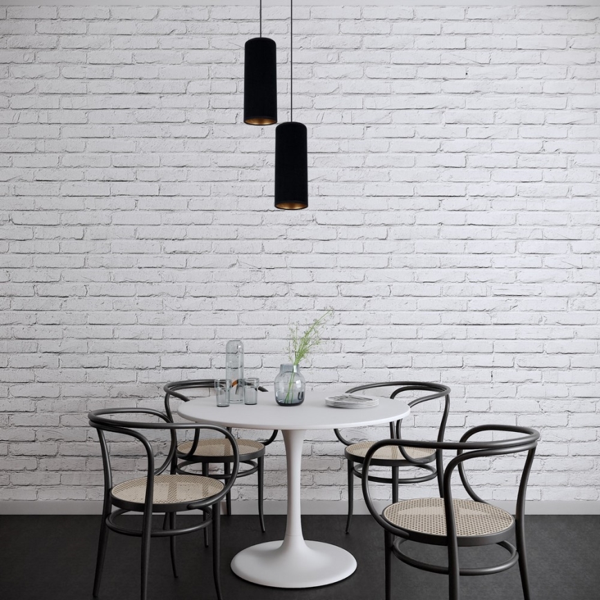 Csillár zsinóron AVALO 2xE27/60W/230V á. 20 cm fekete