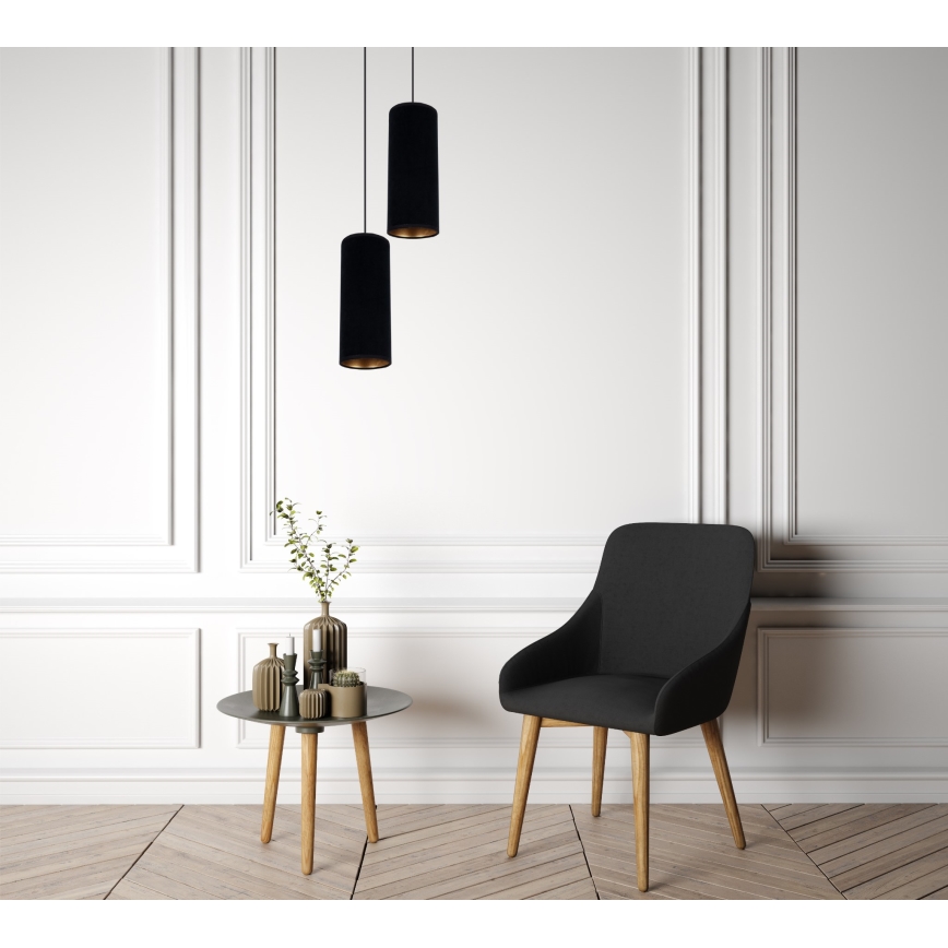 Csillár zsinóron AVALO 2xE27/60W/230V á. 20 cm fekete