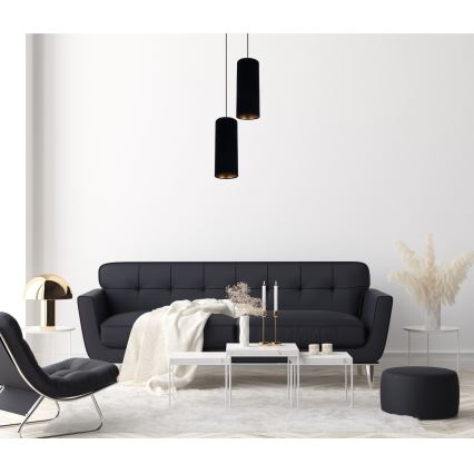 Csillár zsinóron AVALO 2xE27/60W/230V á. 20 cm fekete