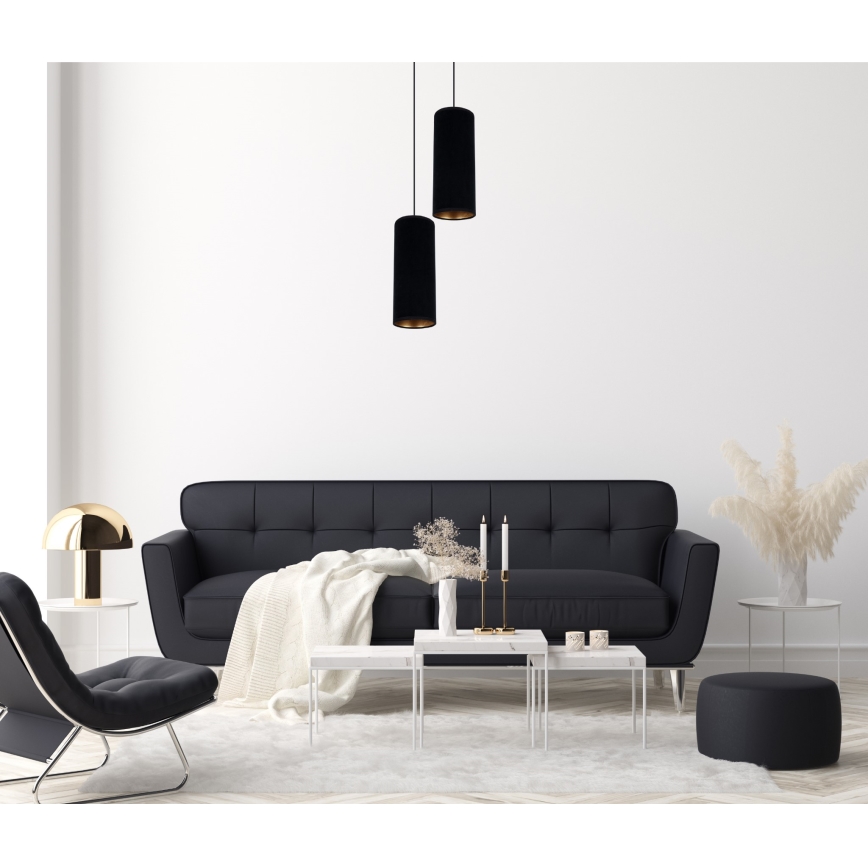 Csillár zsinóron AVALO 2xE27/60W/230V á. 20 cm fekete