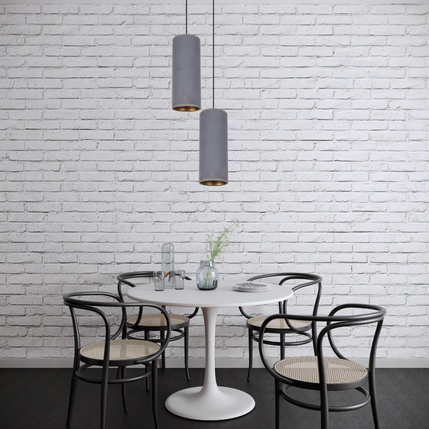 Csillár zsinóron AVALO 2xE27/60W/230V á. 20 cm szürke