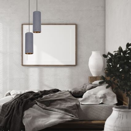 Csillár zsinóron AVALO 2xE27/60W/230V á. 20 cm szürke