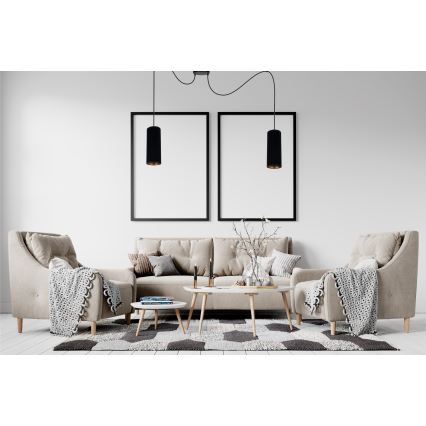 Csillár zsinóron AVALO 2xE27/60W/230V pók fekete