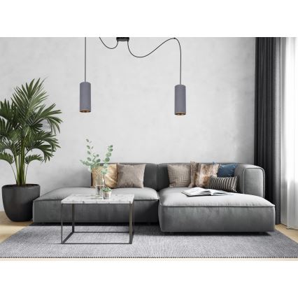 Csillár zsinóron AVALO 2xE27/60W/230V pók szürke