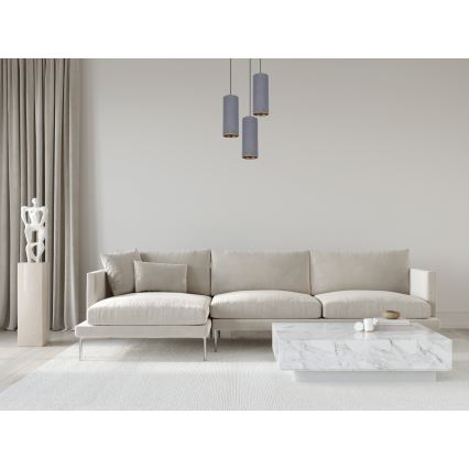 Csillár zsinóron AVALO 3xE27/60W/230V á. 35 cm szürke