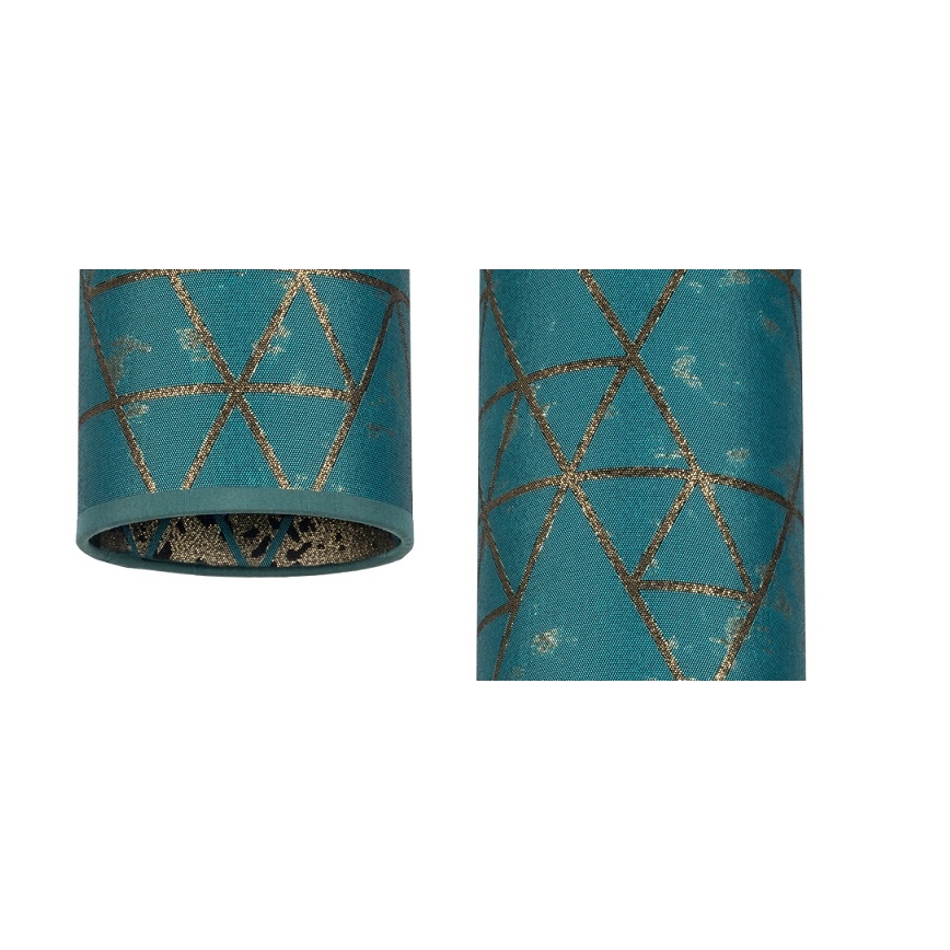 Csillár zsinóron AVALO 3xE27/60W/230V á. 35 cm türkiz/arany