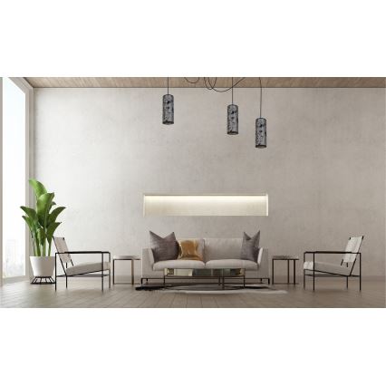 Csillár zsinóron AVALO 3xE27/60W/230V pók szürke/fekete