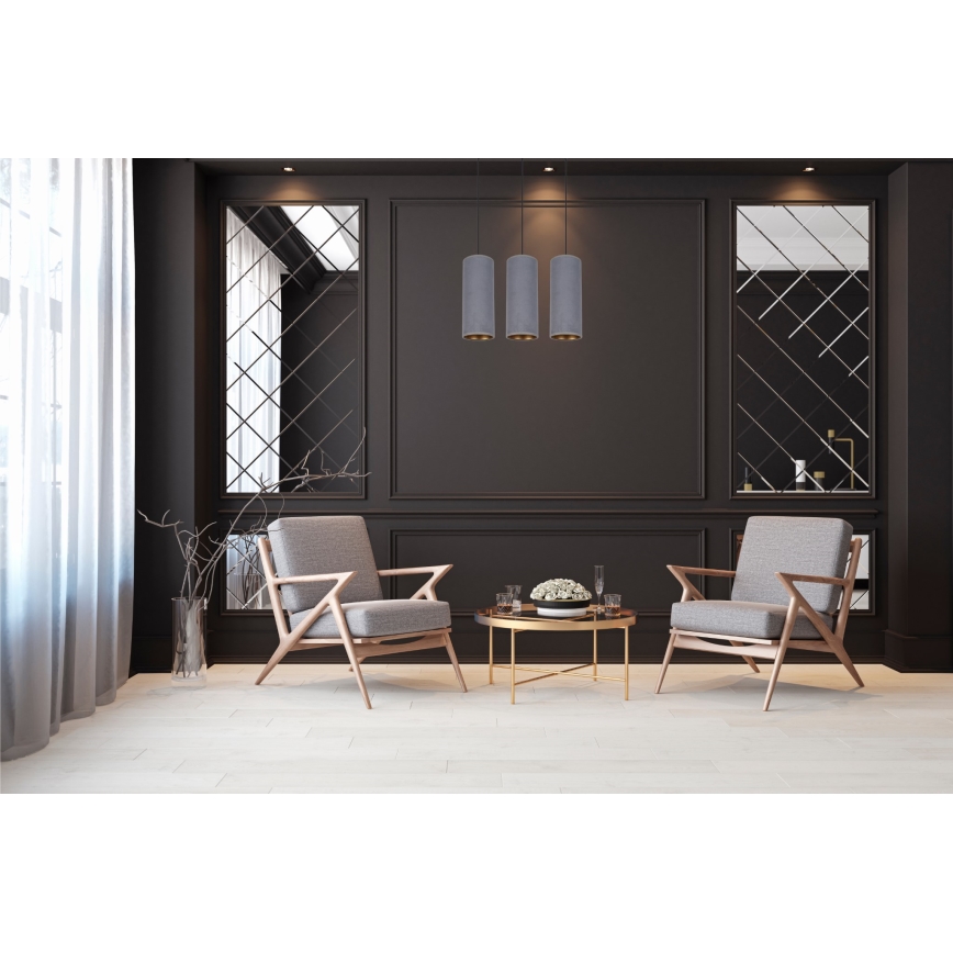 Csillár zsinóron AVALO 3xE27/60W/230V szürke