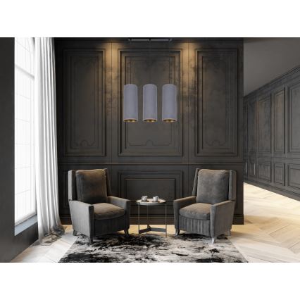 Csillár zsinóron AVALO 3xE27/60W/230V szürke