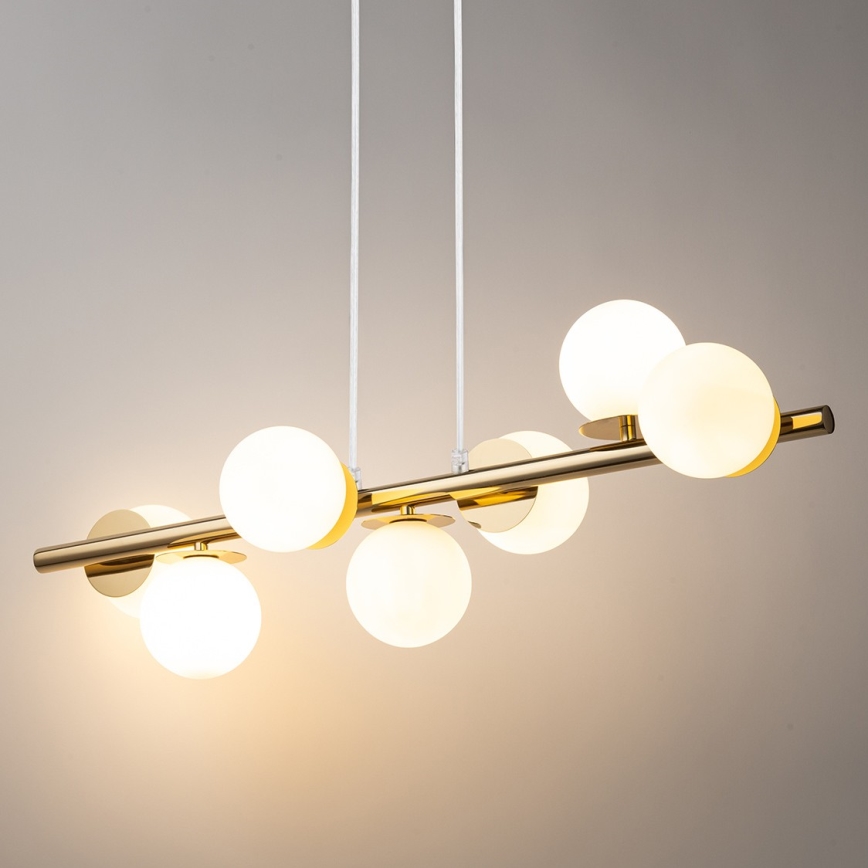 Csillár zsinóron AVOLA 7xG9/12W/230V arany