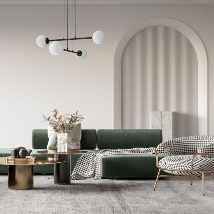 Csillár zsinóron BALANS 4xG9/12W/230V fekete